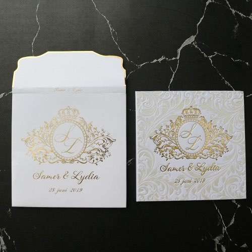 Embossing Invitation Card With Paper Box Elegant Invitation Card Customized